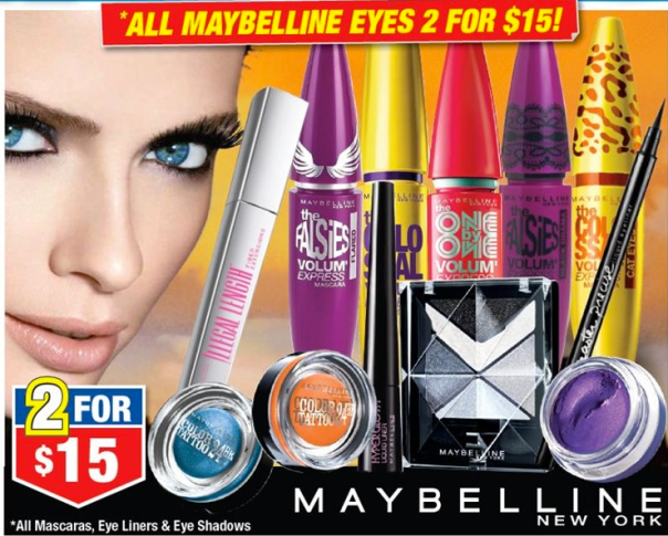 Maybelline New York 2 for $15 on all eye products